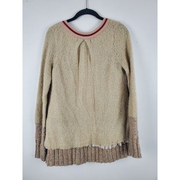 Charlie & Robin Anthropologie Sweater Medium Womens Long Sleeve Button Front Bei - Picture 7 of 9